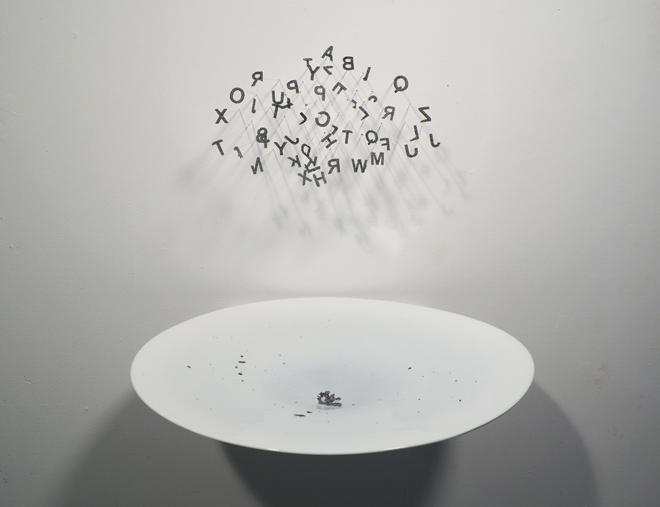 glass and Alphabets Floating